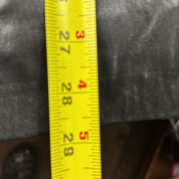 Creations Jez Black Leather Jacket with Shearling Collar & Cuffs - Picture 8 of 10